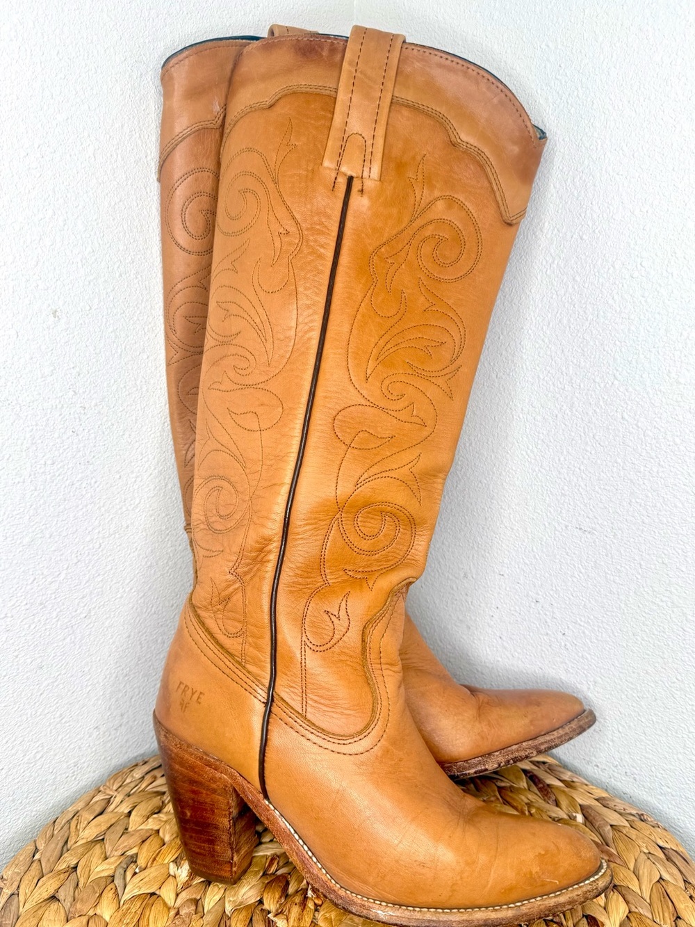 Frye Over-the-Knee Leather Boots in Tan